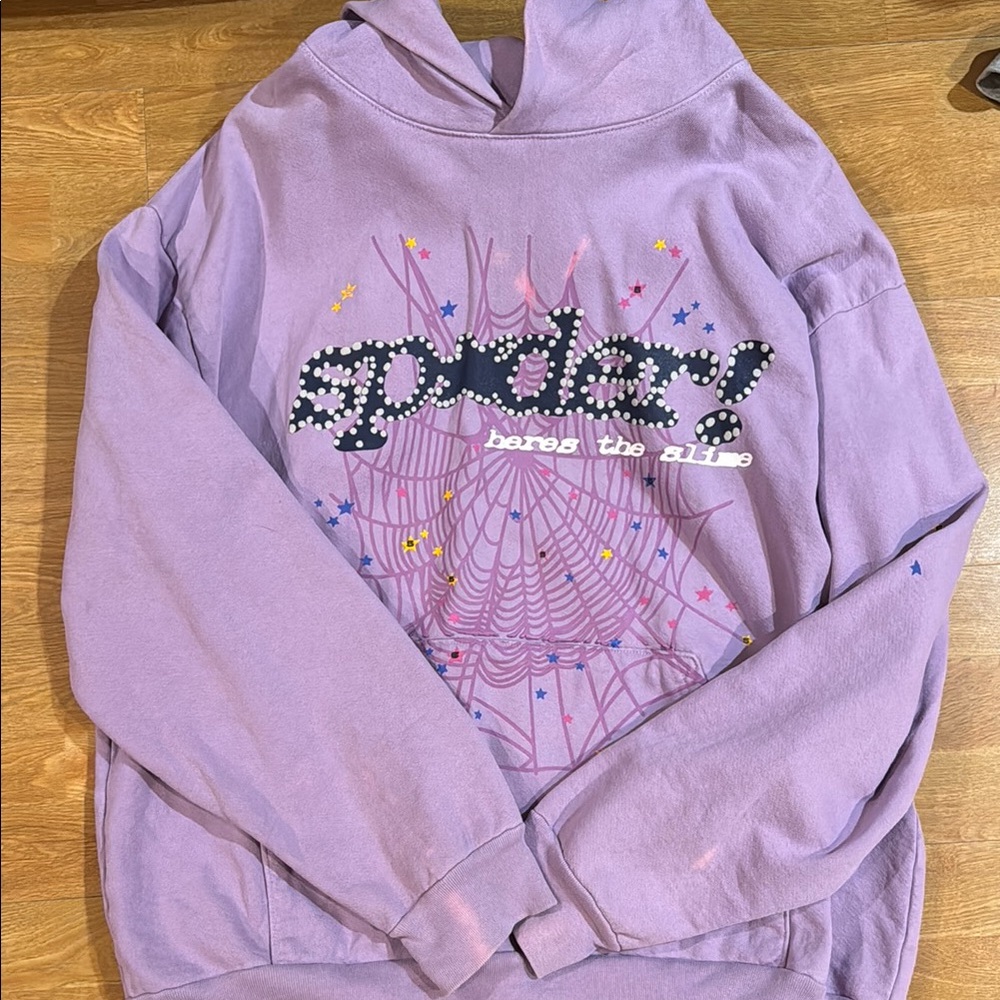 Purple Baggy Spider Sp5der Men's Streetwear Sweater